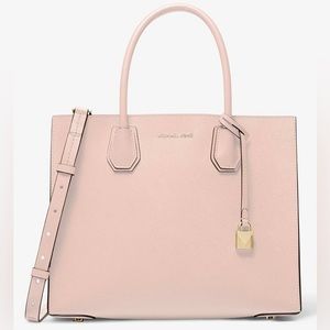 MICHAEL Michael Kors Mercer Large Saffiano Leather Tote Bag Soft Pink